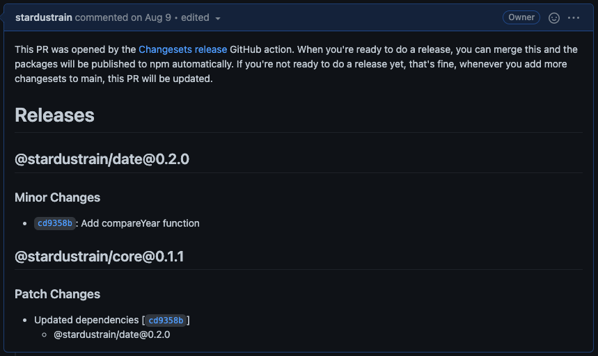 pull request에서 자동으로 internal dependency update